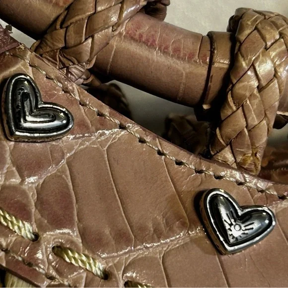 Brighton Leili Dusty Rose Straw Tote EUC - Picture 3 of 13